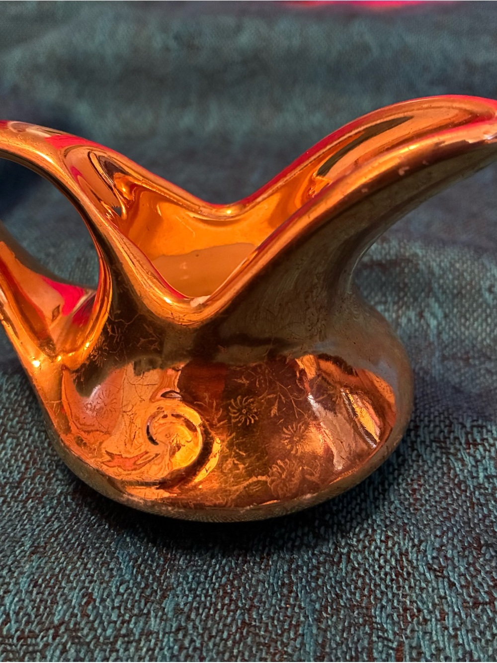 AND Metallic Copper-Orange Ceramic Pitcher